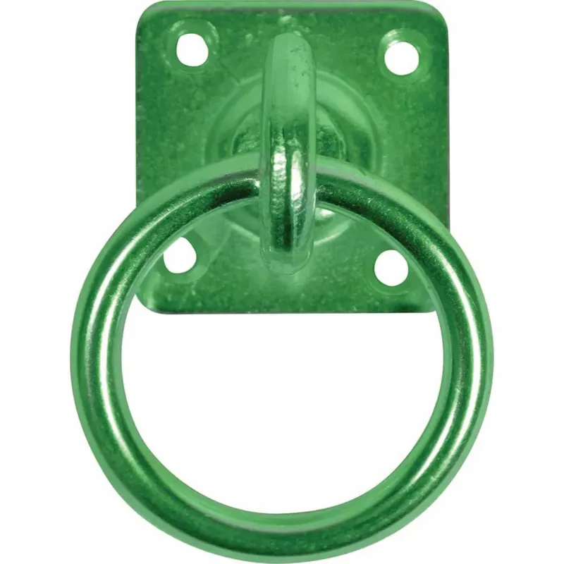 Perry Equestrian Swivel Tie Ring On Plate Green