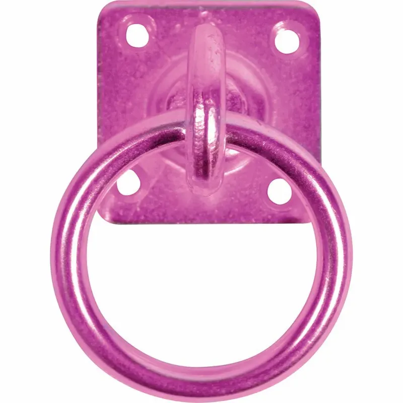 Perry Equestrian Swivel Tie Ring On Plate Pink