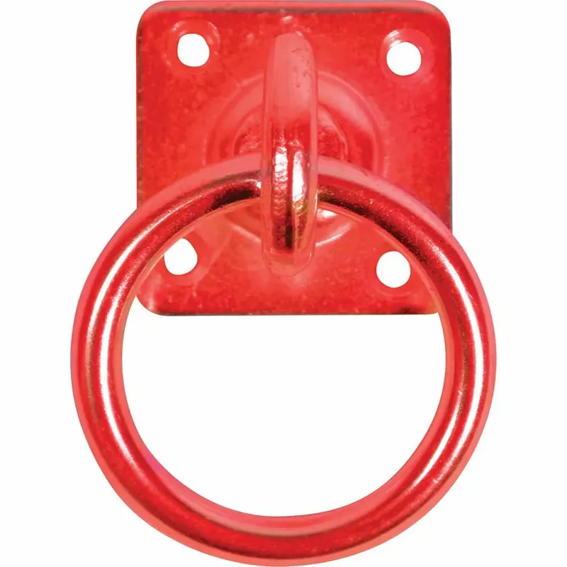 Perry Equestrian Swivel Tie Ring On Plate Red