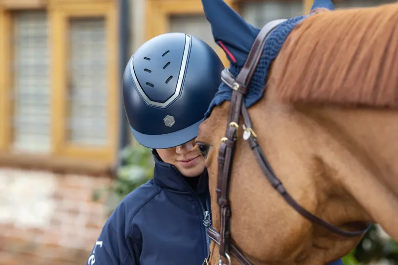 Charles Owen EQx Kylo Riding Helmet Navy Matte/Pewter