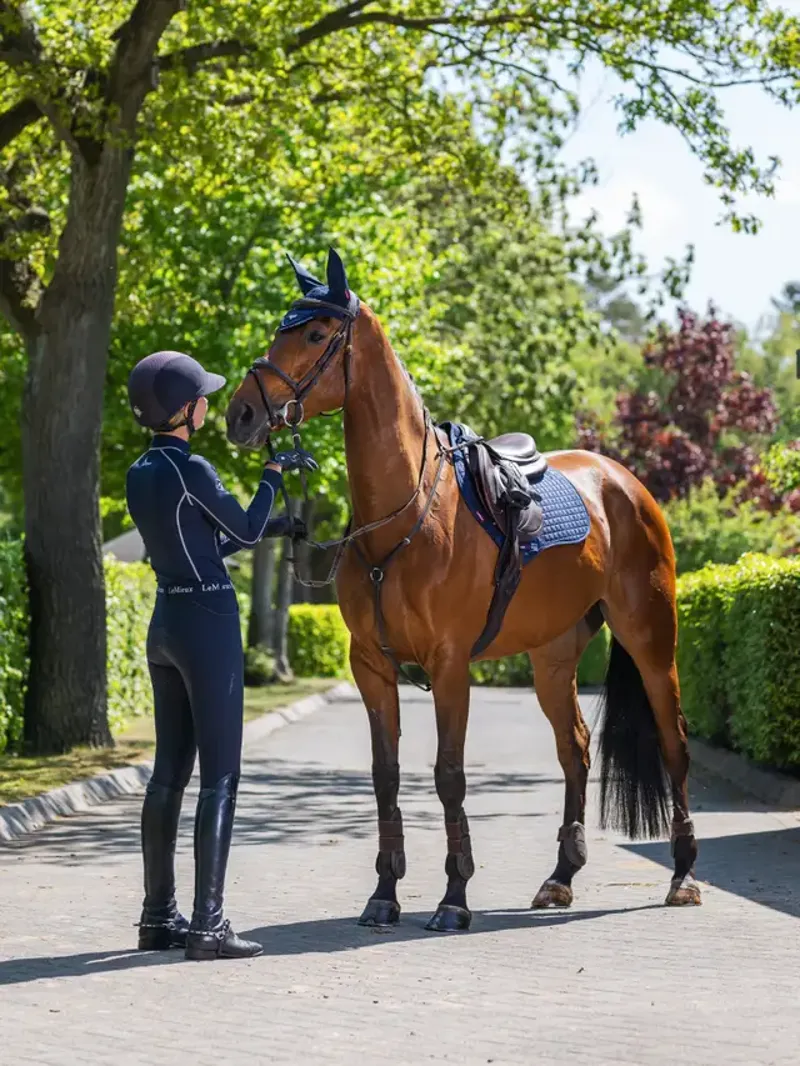 LeMieux ProSport Suede Close Contact Square Navy-1