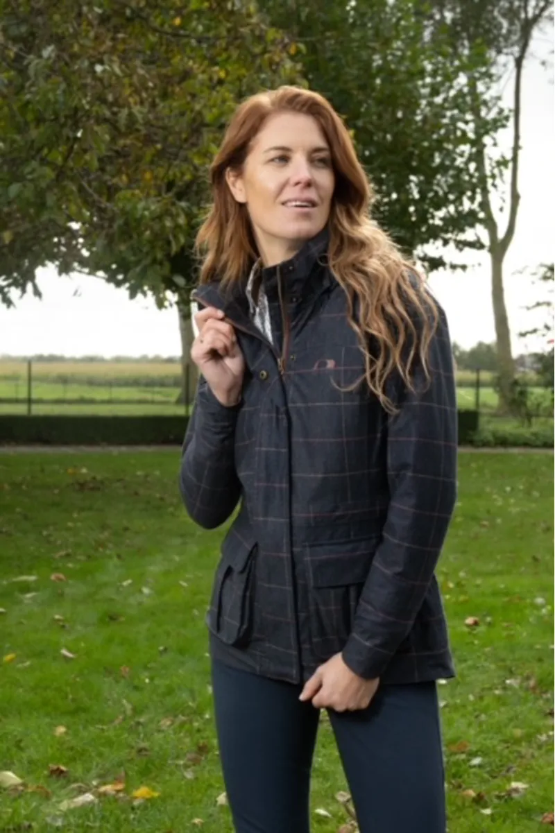 Baleno Pembroke Waterproof Jacket Navy Tweed Print-1