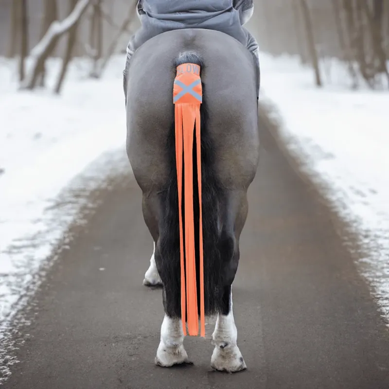 Equetech Hi-Vis Vision Horse Tail Streamers Orange-1