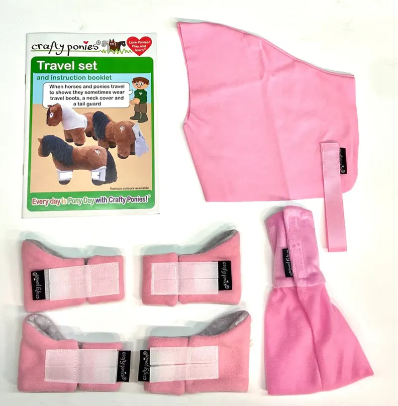 Crafty Ponies Travel Rug Set Pink-2