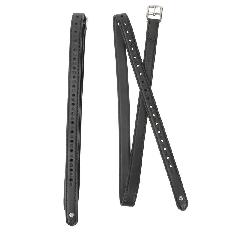 Shires Lusso Wrapped Stirrup Leathers 1in Black-4