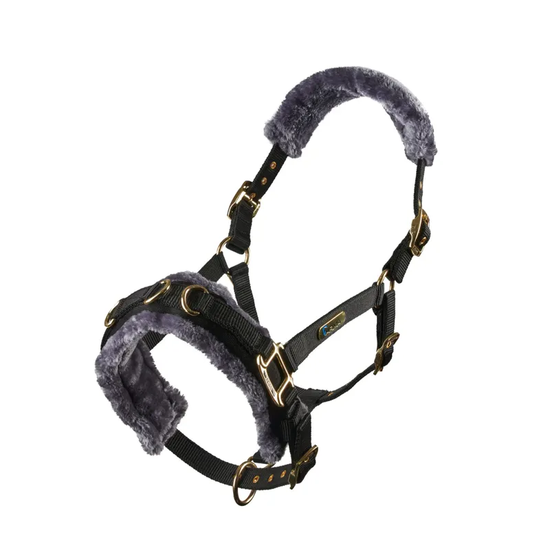 Shires Fleece Lined Lunge Cavesson Black-2