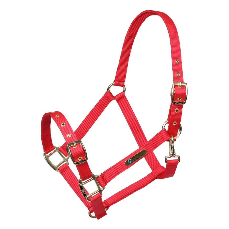Shires Arma Adjustable Headcollar Red