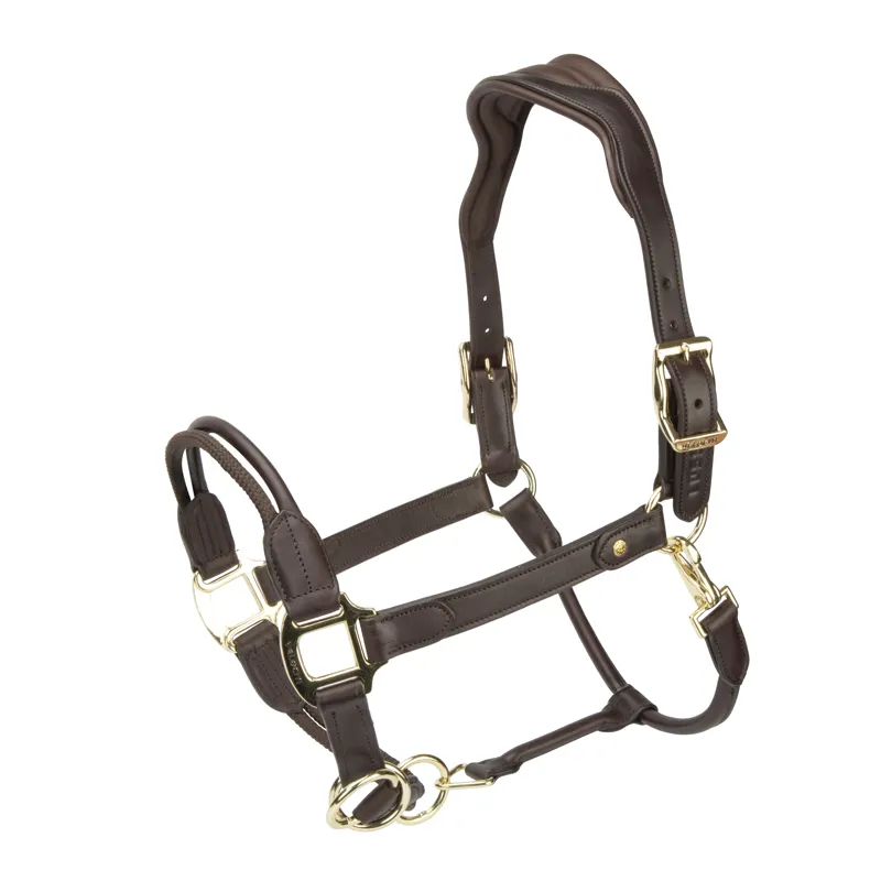 Shires Lusso Soria Control Leather Headcollar Havana-6