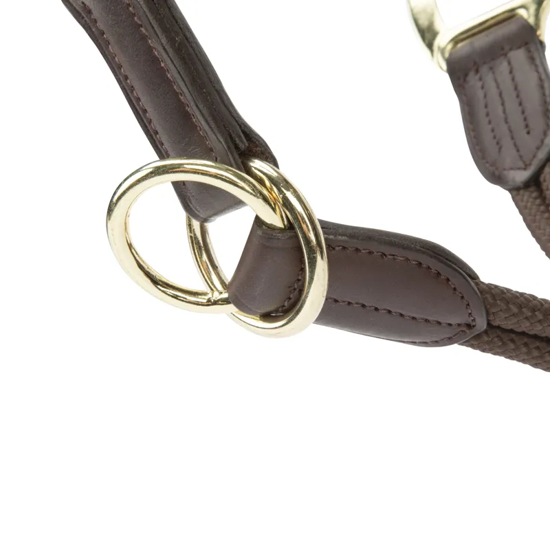 Shires Lusso Soria Control Leather Headcollar Havana-4