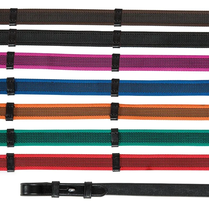 Shires Aviemore Continental Rubber Grip Reins Havana/Havana