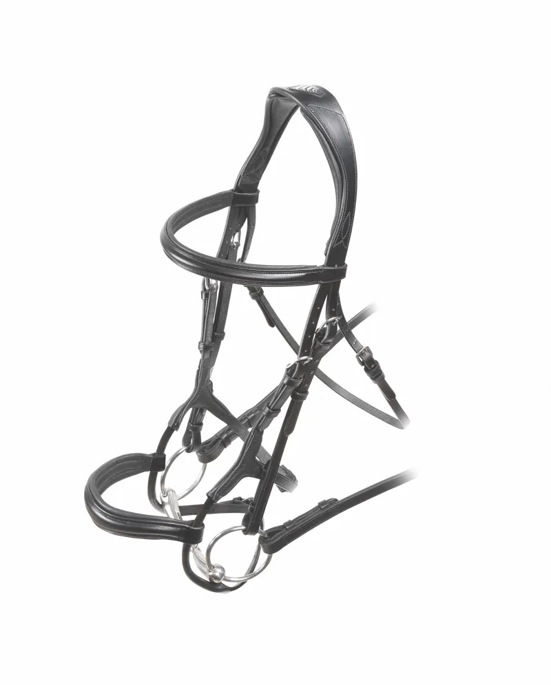 Shires Velociti RAPIDA Rolled Padded Cavesson Bridle Black