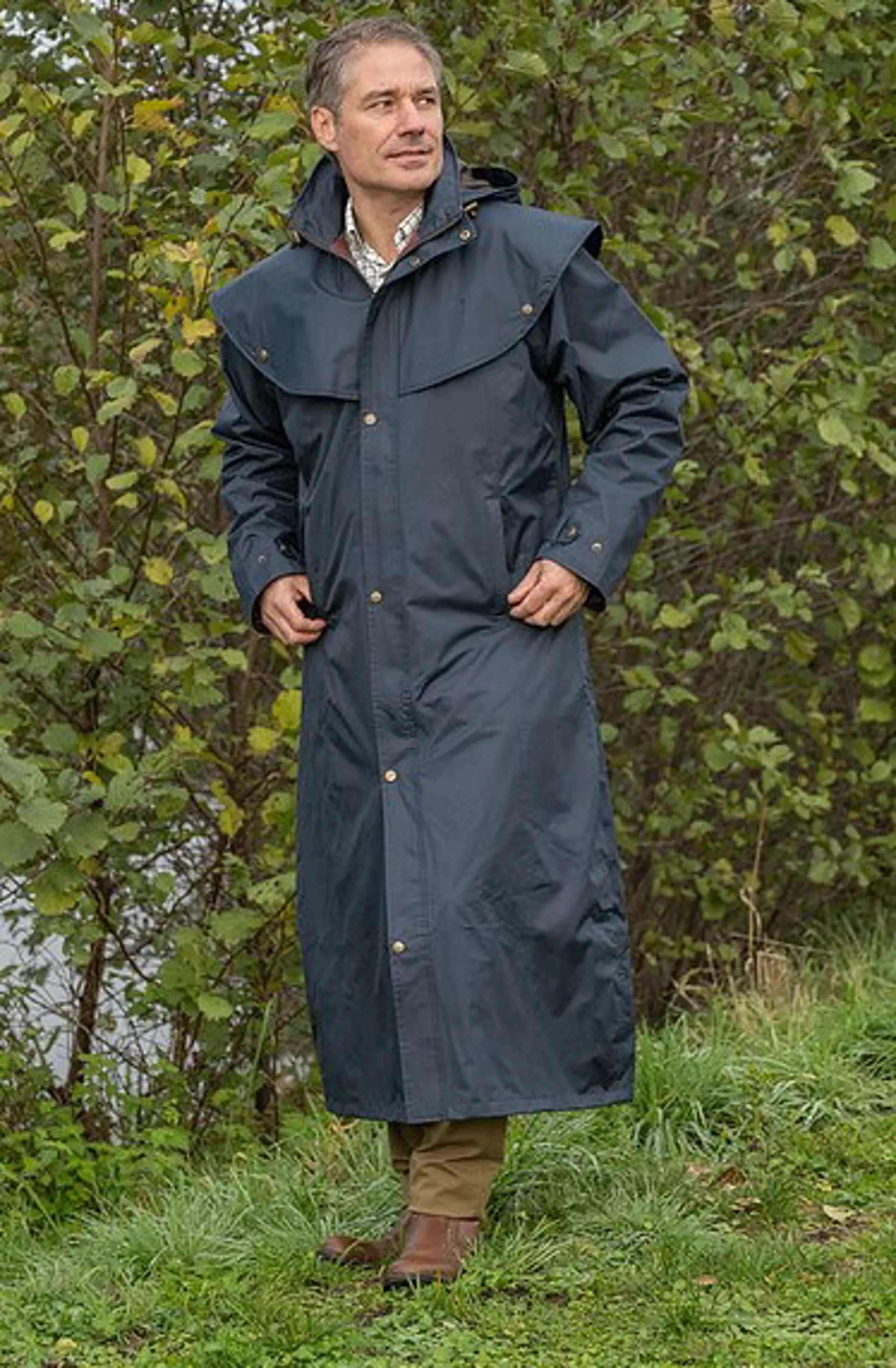 Lighthouse Navy Long Jacket Full Length Long Waterproof Jackets