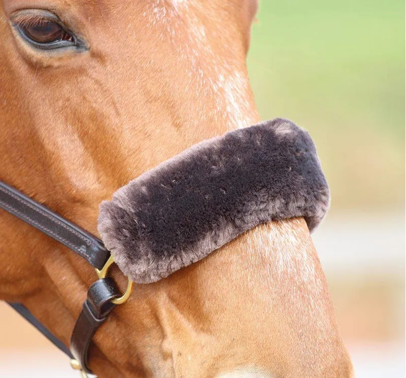 Shires Performance Noseband Sleeve Super Fleece Brown
