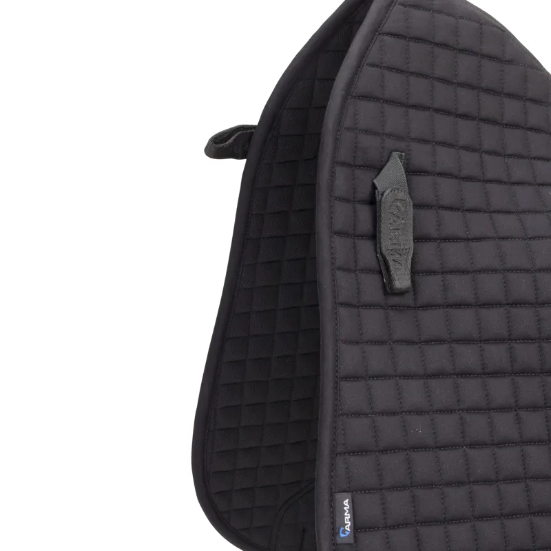 Shires Arma Deluxe Cotton Dressage Saddlecloth 17-18in Black-1