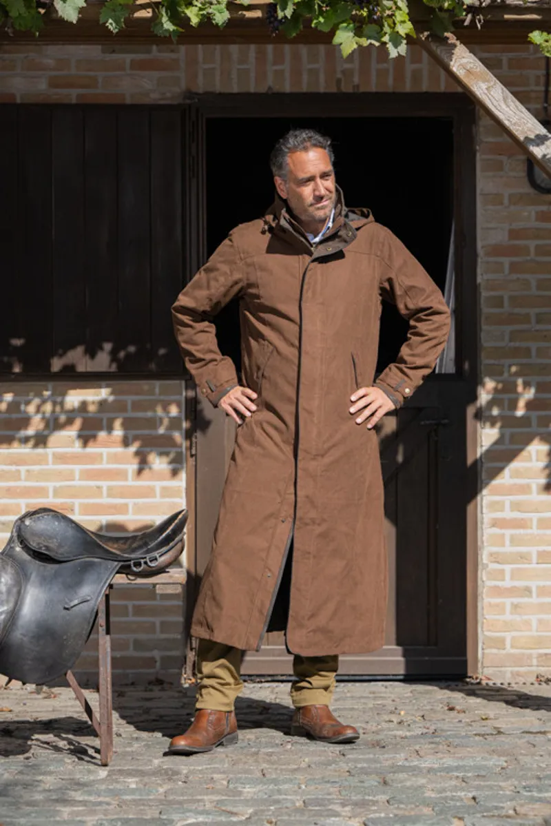 Baleno Mens Livingston Long Waterproof Coat 2025 Earth Brown