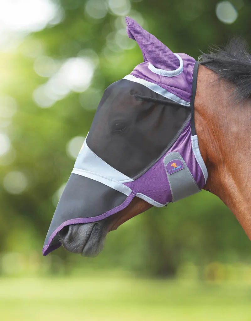 Shires Deluxe Fly Mask With Ears And Nose Purple