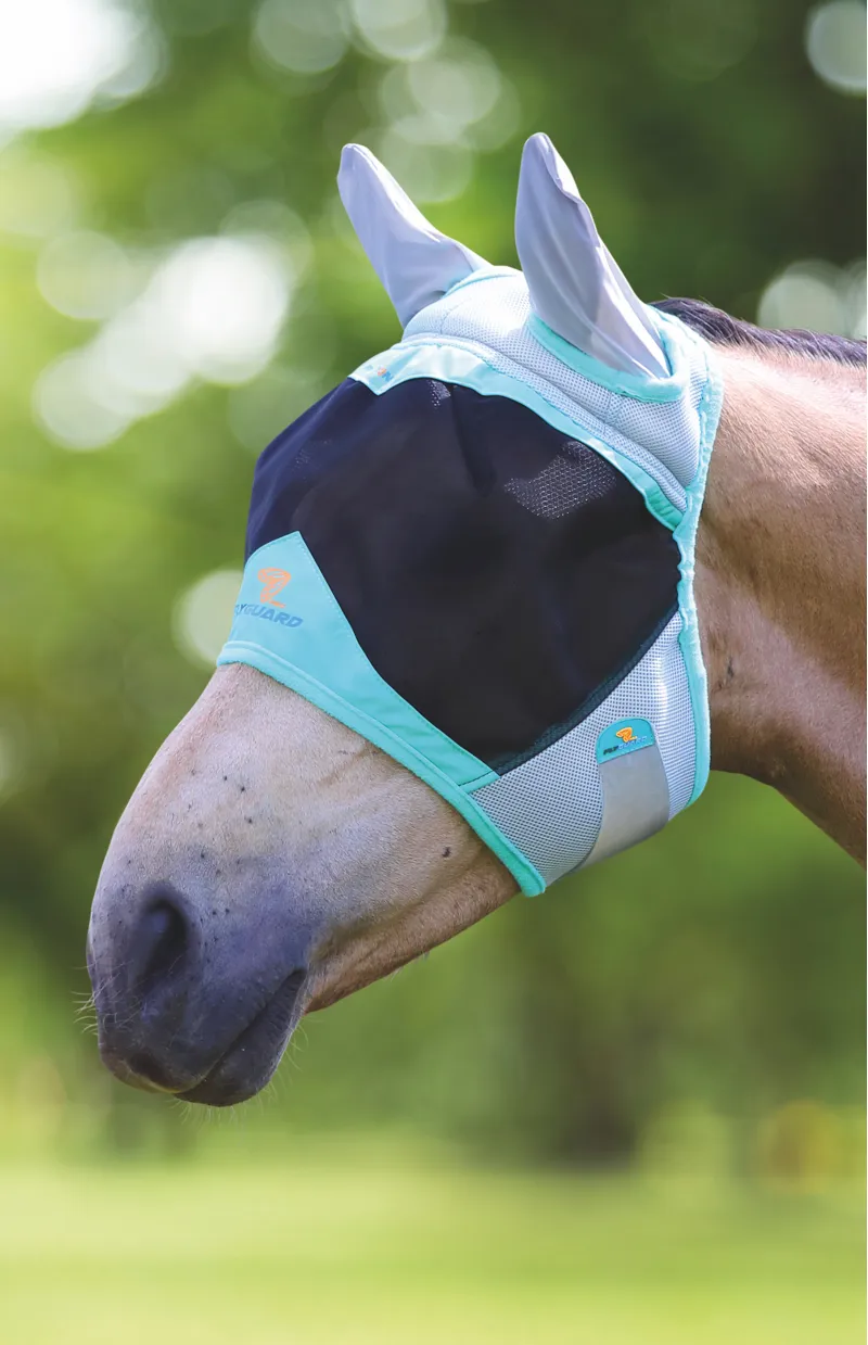 Shires Air Motion Fly Mask With Ears Aqua