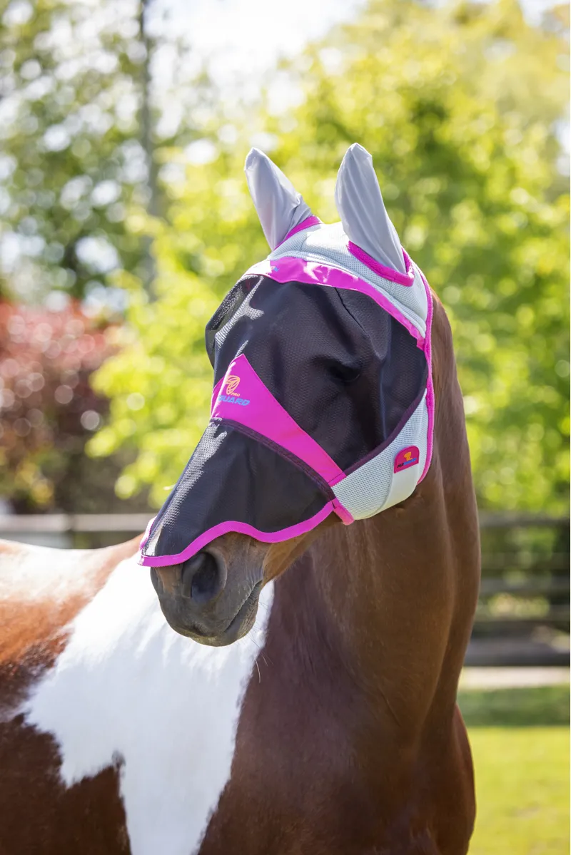 Shires Air MotionFly Mask With Ears And Nose Pink
