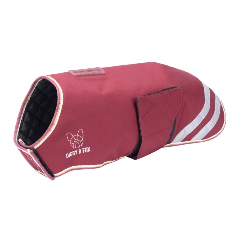 Shires Digby And Fox Lite Waterproof Dog Coat Maroon-1
