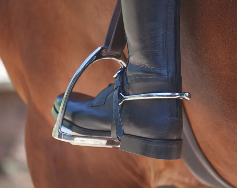 Shires Velociti GARA Leather Spur Straps Adult 48cm Black-1