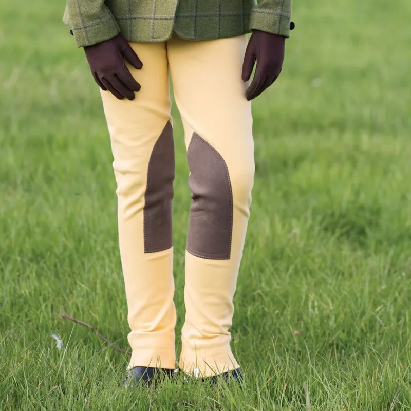 Equetech Junior Deluxe Prima Jodhpurs Canary-1