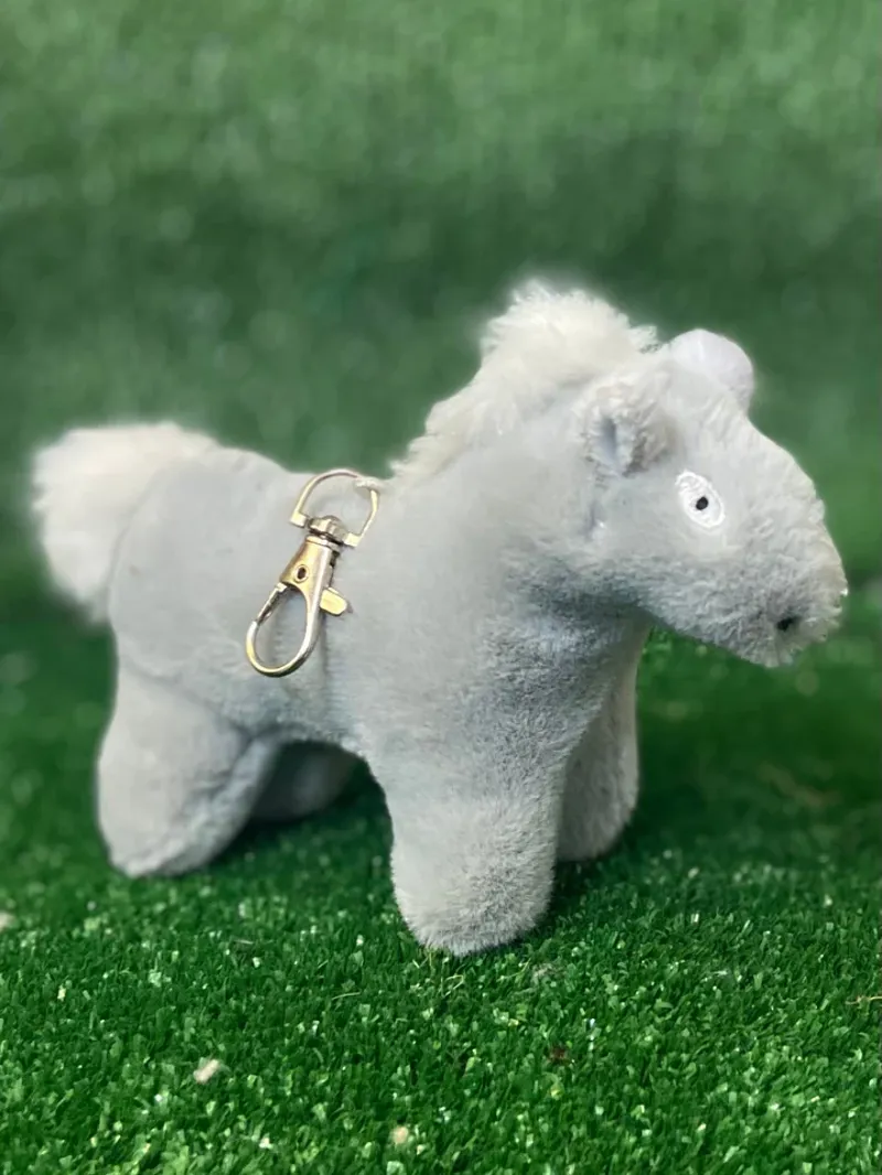 Crafty Ponies Keyring Grey