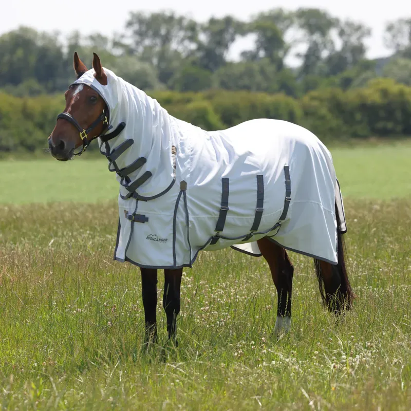 Shires Highlander Plus Sweet Itch Combo Rug White/Airforce Blue