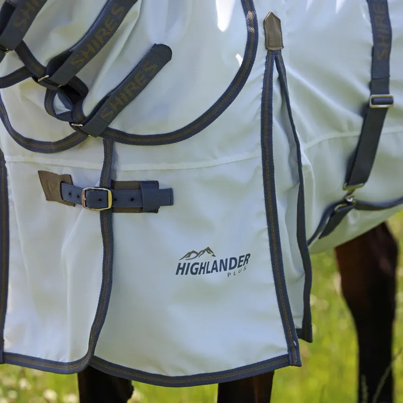 Shires Highlander Plus Sweet Itch Combo Rug White/Airforce Blue-3