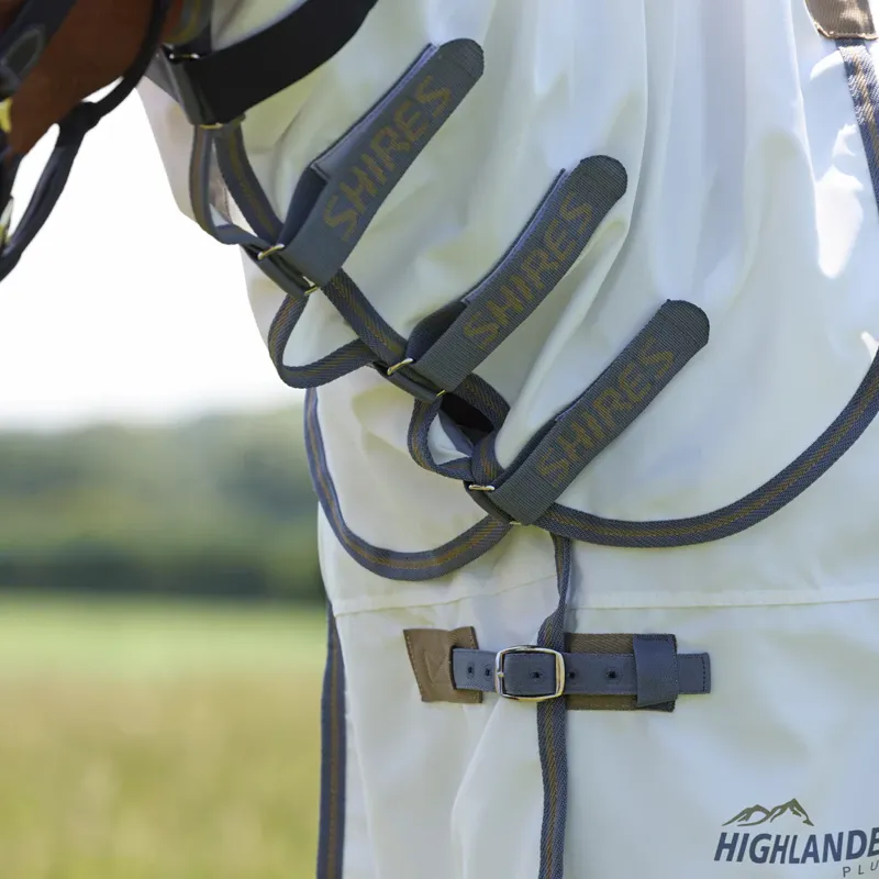 Shires Highlander Plus Sweet Itch Combo Rug White/Airforce Blue-2
