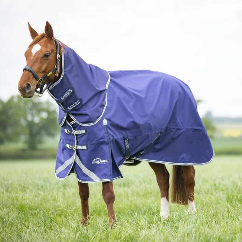 Shires Highlander Original 0g Lite Turnout Rug And Neck Navy