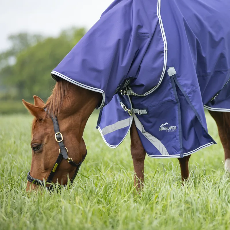 Shires Highlander Original 0g Lite Turnout Rug And Neck Navy-1