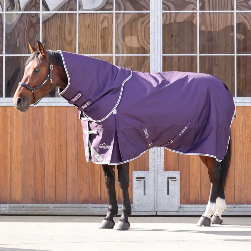 Shires Highlander Original 100g Turnout Rug And Neck Set Plum-13