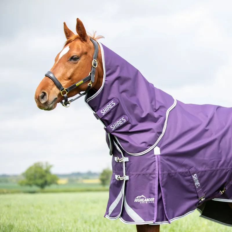 Shires Highlander Original 100g Turnout Rug And Neck Set Plum-4