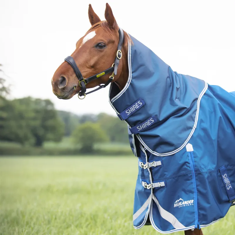 Shires Highlander Original 200g Turnout Rug And Neck Set Blue-1