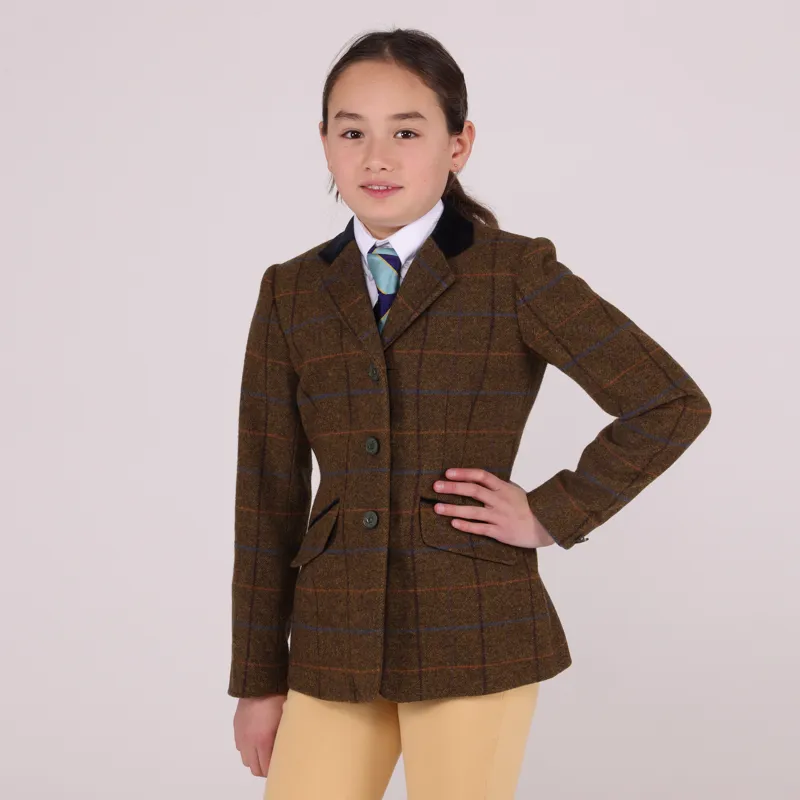 Shires Aubrion Junior Saratoga Tweed Jacket Oak Brown