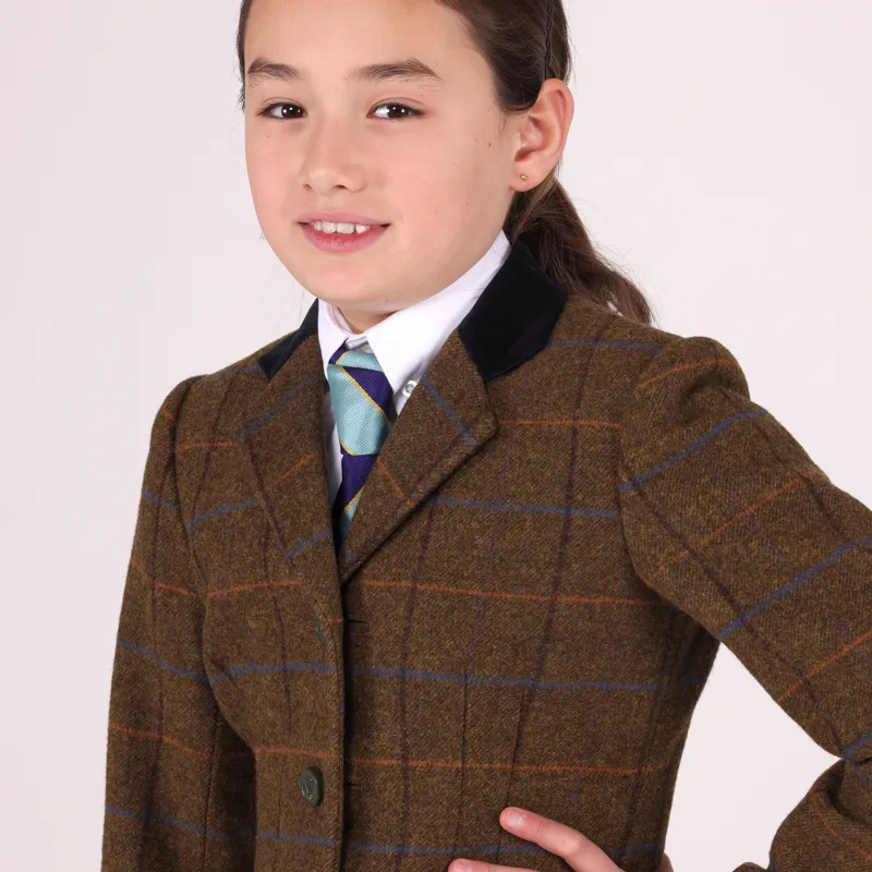 Shires Aubrion Junior Saratoga Tweed Jacket Oak Brown-2