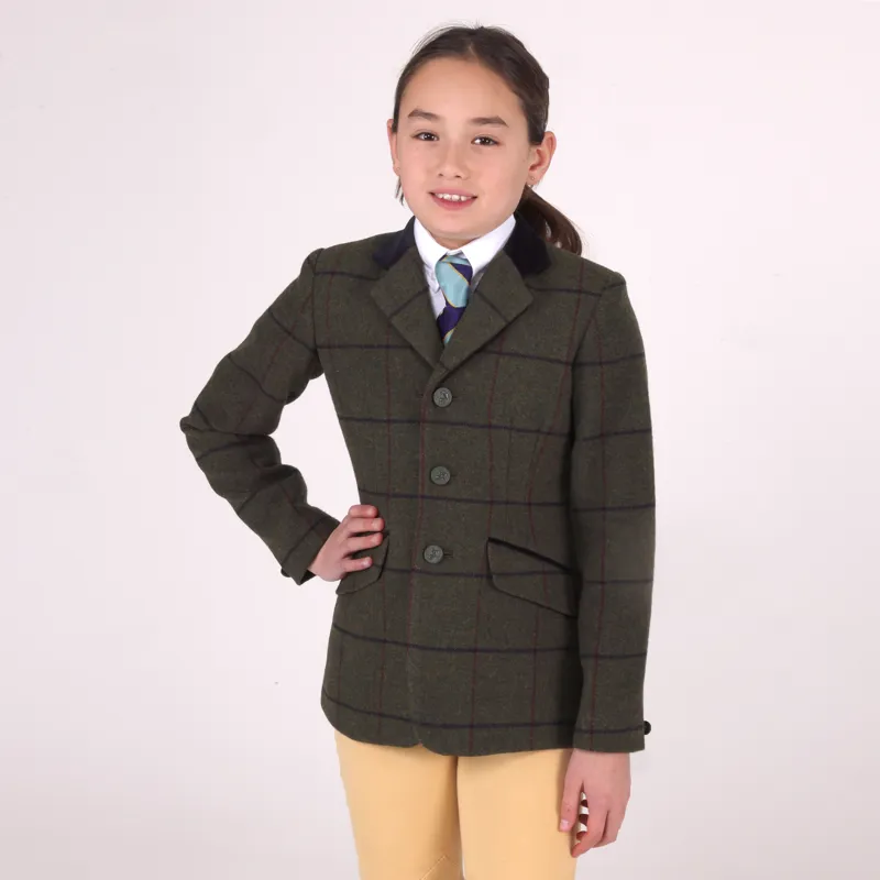 Shires Aubrion Junior Saratoga Tweed Jacket Spruce Green-3