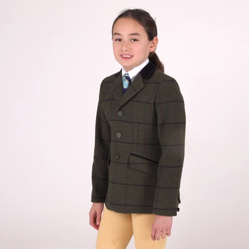 Shires Aubrion Junior Saratoga Tweed Jacket Spruce Green-1