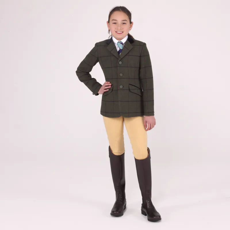 Shires Aubrion Junior Saratoga Tweed Jacket Spruce Green-2