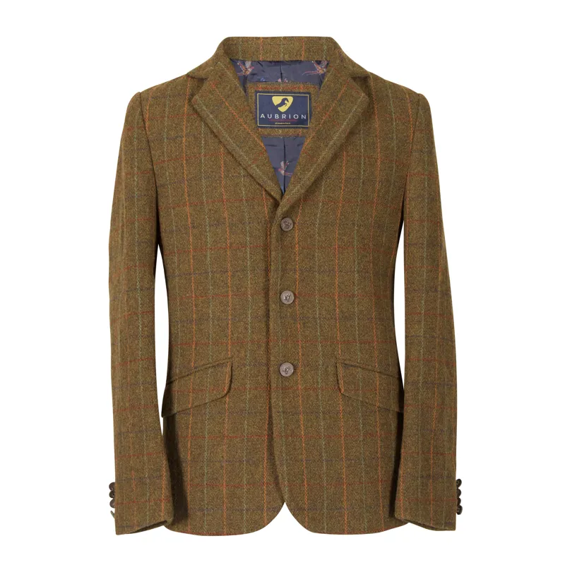 Aubrion Mens Saratoga Tweed Jacket Oak Brown Check-5