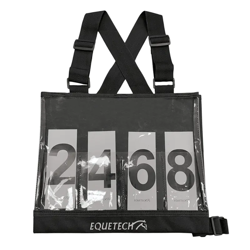 Equetech Eventing Hybrid Cross Country Number Bib  + Numbers One Size Black-2