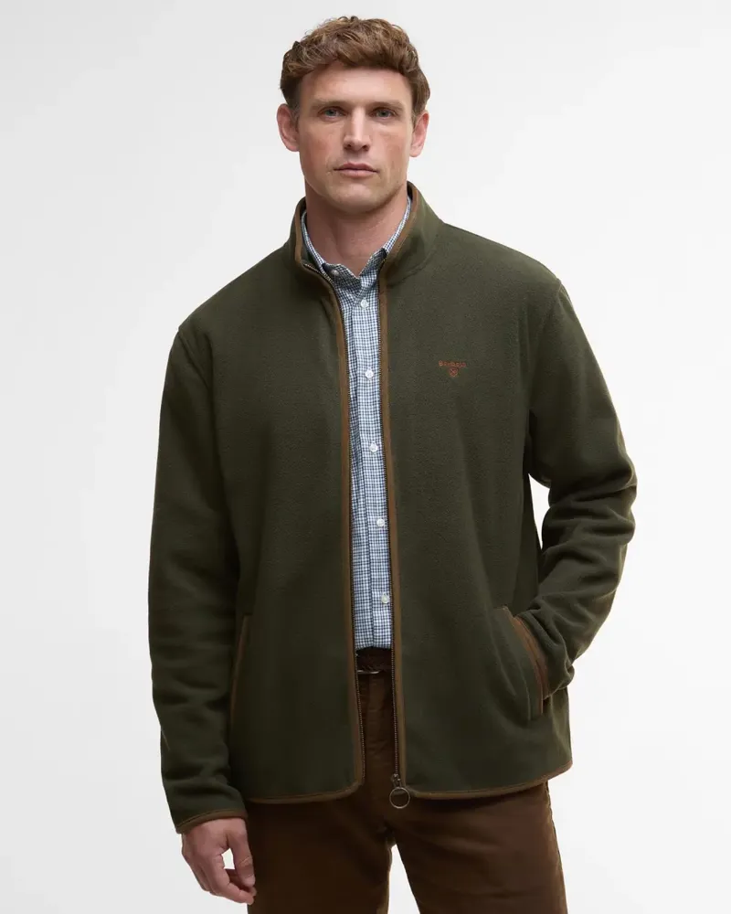 Barbour Mens Harwood Zip Thru Fleece Olive
