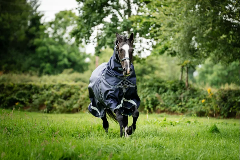 Rambo Optimo Plus 0g Light Weight Turnout Rug Navy/Thunderstorm Grey And Silver-6