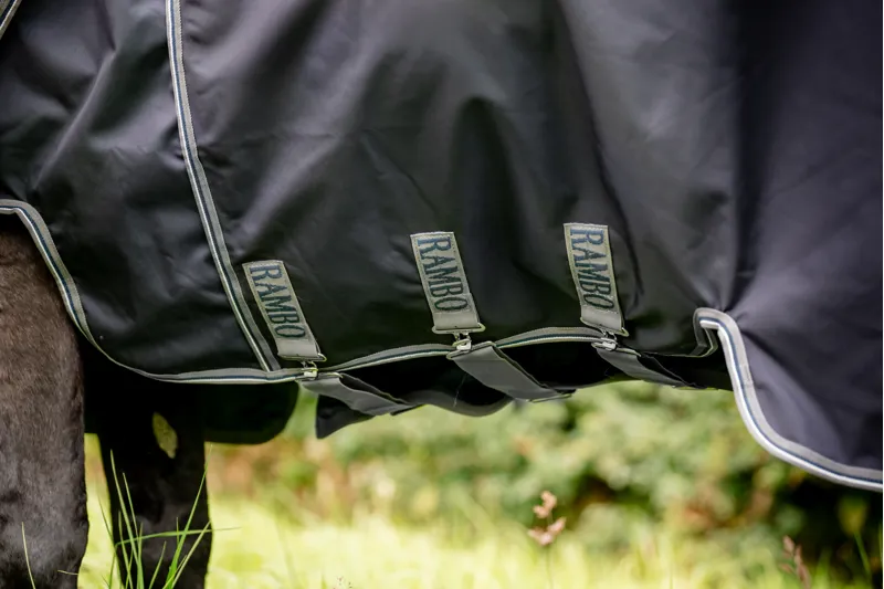 Rambo Optimo Plus 0g Light Weight Turnout Rug Navy/Thunderstorm Grey And Silver-5