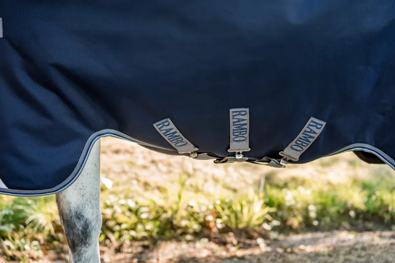 Horseware Rambo Supreme1680D Plus 50g Turnout Rug Navy/Thunderstorm Grey/Silver-3