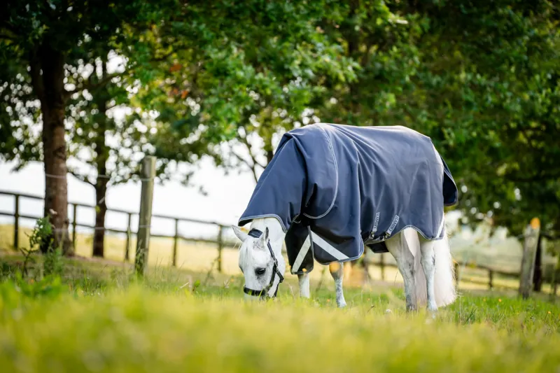 Horseware Rambo Supreme1680D Plus 50g Turnout Rug Navy/Thunderstorm Grey/Silver-5