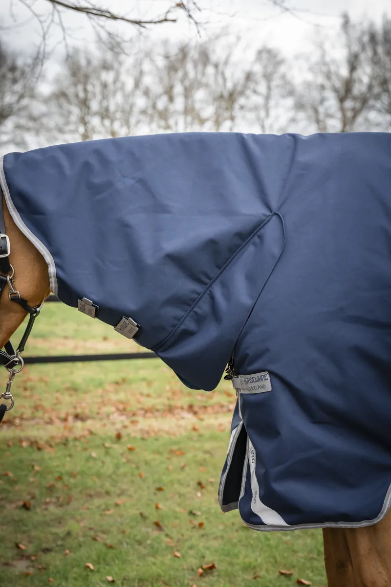Horseware Amigo Bravo 12 Pony Plus 0g Light Weight Turnout Rug Navy/Titanium Grey And Silver-1