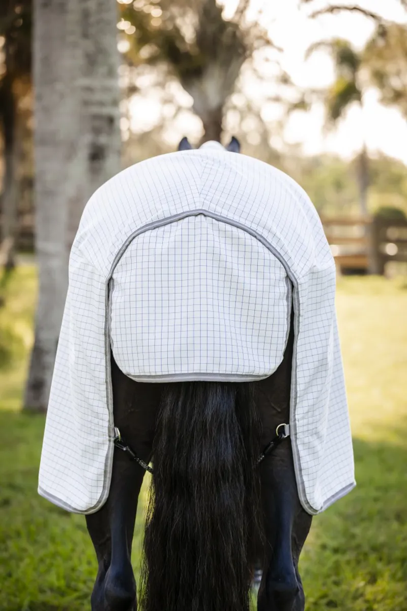 Amigo Summer Sheet Plus Navy Check/Titanium Grey And Silver-3