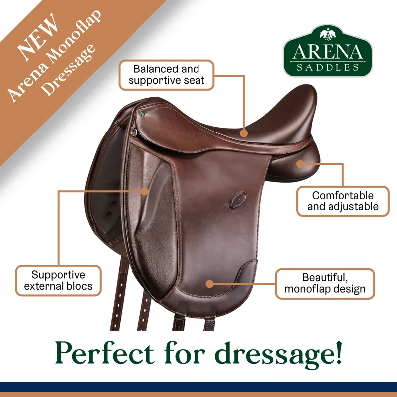 Arena Monoflap Dressage Saddle Brown-5