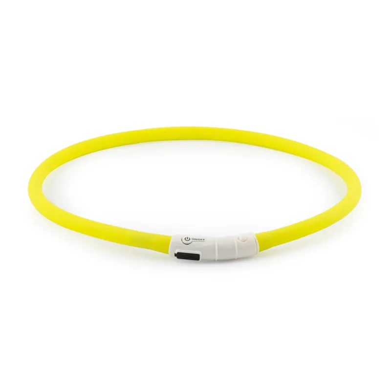 Ancol Rechargeable Flashing Band/Dog Collar 70cm Yellow